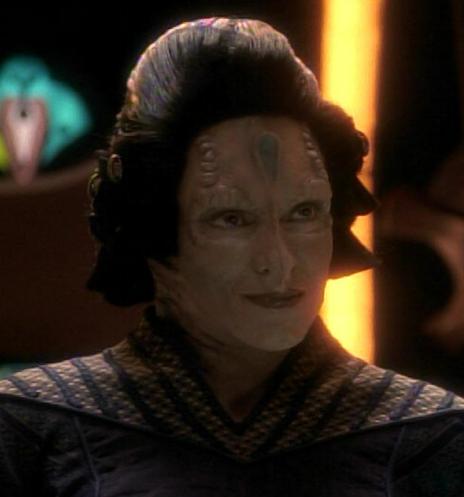 The female Cardassion Obsidian Commander Korinas.