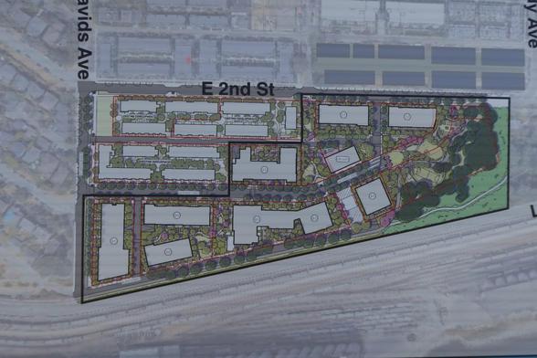 Map showing a concept for the final phase of the Moodyville development. The map shows a future, concept, location of the Spirit Trail.