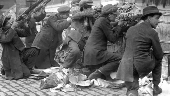 A photograph of what is believed to be rebels during the Easter Uprising.
