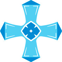 Una creu blava del Logo Catalunya Cristiana