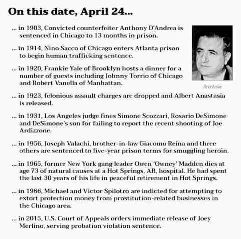 Collection of crime history items from April 24.
