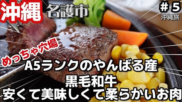 沖縄旅ステーキ🥩名護市にあった！沖縄でステーキ食べるならココ！おすすめのお店！やんばる産黒毛和牛Ａ５ステーキお得すぎ？！E-Cafe還元和牛３泊４日沖縄旅vlog夫婦２人旅