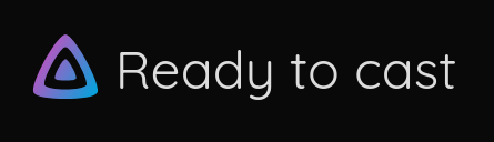 Screenshot from the jellyfin chromecast receiver UI. It's the concentric triangle Jellyfin logo with the words "Ready to cast"