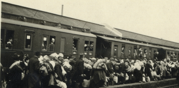 Deportation of Jews in Bielefeld, Germany, on Dec. 13, 1941. Courtesy City Archive Bielefeld, CC BY-SA
