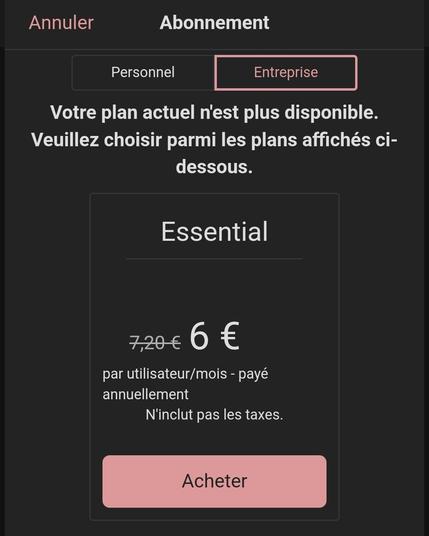 Price for my future renewal: 6€/month/user