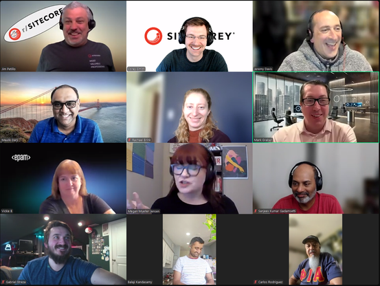 Screenshot of attendees on the April 18, 2025 #SitecoreLunch call.