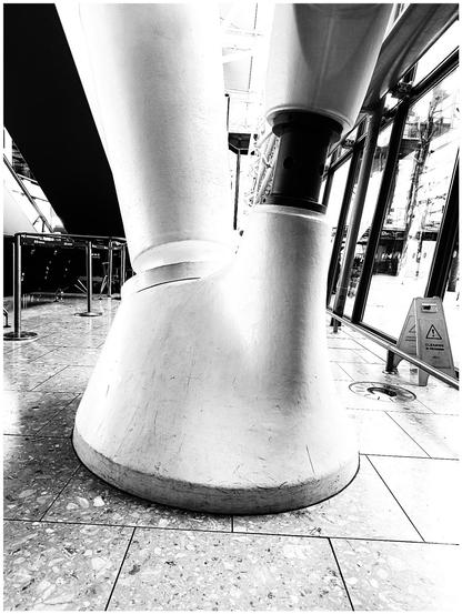 Base of a support structure at Heathrow Terminal 5