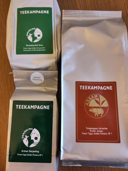 Three Packs of Tea (Darjeeling, Assam)