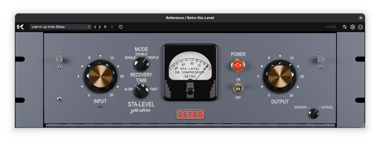 Kazrog's Retro Sta-Level plugin with one of my presets loaded. 😜