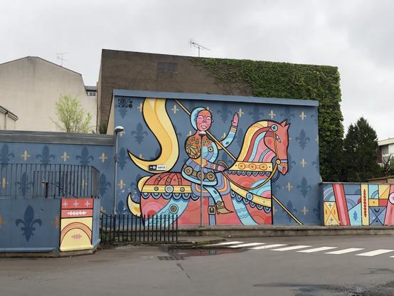 Fresque représentant Jeanne d’Arc en gare routière d’Orléans