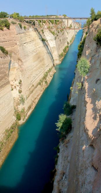 Canal de Corinthe, lieu de passage pour le commerce entre Orient et Occident