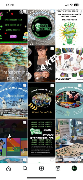 Images of posts on Instagram for Wirral MakeFest