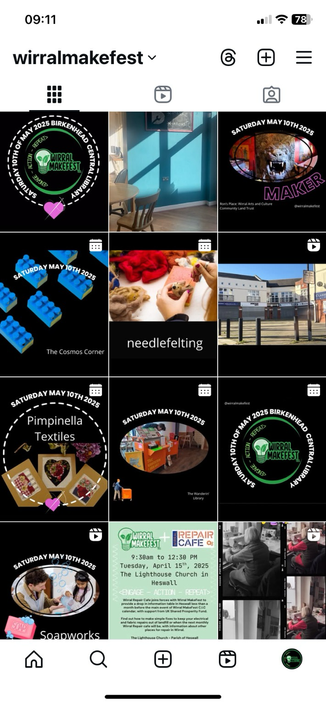 Images of posts on Instagram for Wirral MakeFest