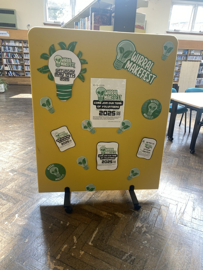 A display board made by the librarians at Birkenhead Central Library