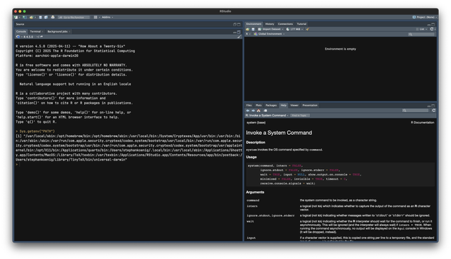`PATH` variable when RStudio is launched from dock.
