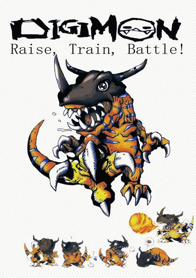 Digimon Raise Train battler a grey mon gnarly and lofi in various poses