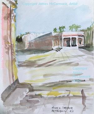 G.
Imperial Museum Petrópolis.
Watercolour.

Imperial Museum, Petrópolis, Rio de Janeiro, Brazil.
The Imperial Museum, also called the Imperial Palace, in Petrópolis, Rio de Janeiro state , Brazil. The museum was previously the Summer Palace of the Brazilian emperor Dom Pedro II and dates from 1862.