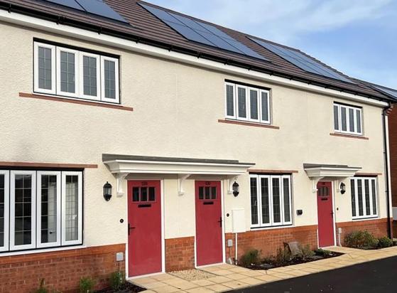 Solar panels on a property