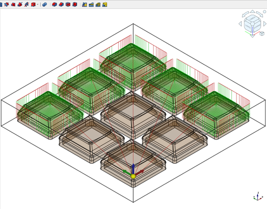 Screenshot aus Freecad CAM Workbench mit der die Fräsbearbeitung geplant wird.