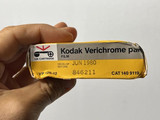 The unopened box of Verichrome showing an expiration date of Jun 1980.