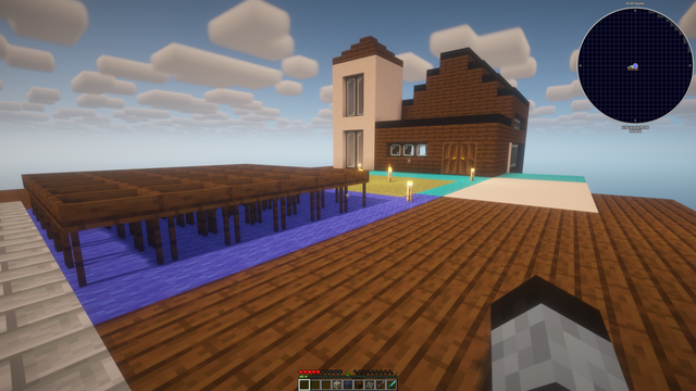A little later , I have the head almost completely removed, made a feature out of the arm tower, have sifting set up for materials and a stone area for cobble gen.