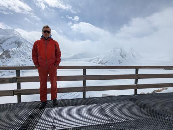 Me on the terrace of Konkordia Hutte.