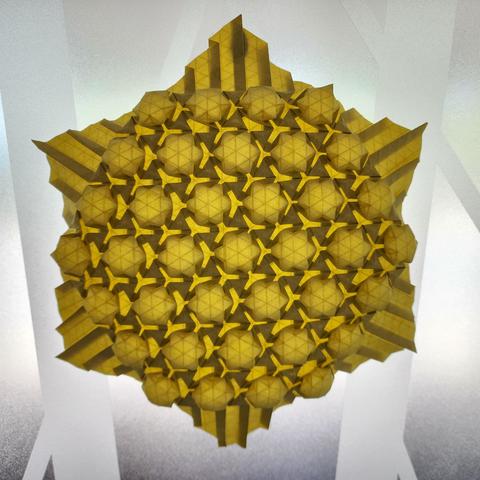 La même tessellation que sur la photo précédente, mais ici photographiée devant une vitre, pour jouer sur les effets de transparence.