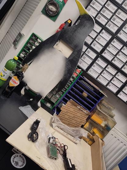My penguin being build in metalab work space in Vienna