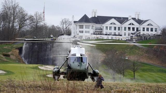 Marine One with President Donald Trump aboard takes off after Trump played golf at Trump National Golf Club, Friday, Nov. 27, 2020, in Sterling, Va. (AP Photo/Alex Brandon)