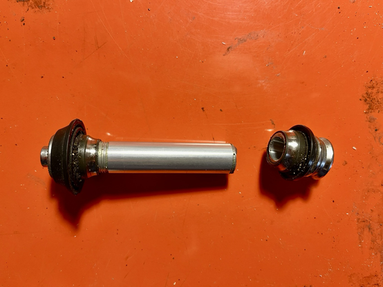 A snapped axle removed from the bike