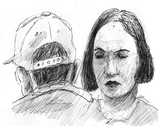 Two people in the train