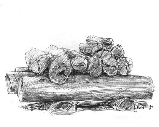 A pile of logs