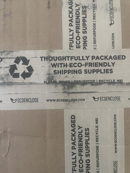Box the cards came in says “thoughtfully packaged with eco-friendly shipping supplies”