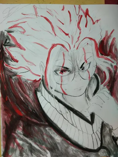 Okarun from danadan grabing his scarf