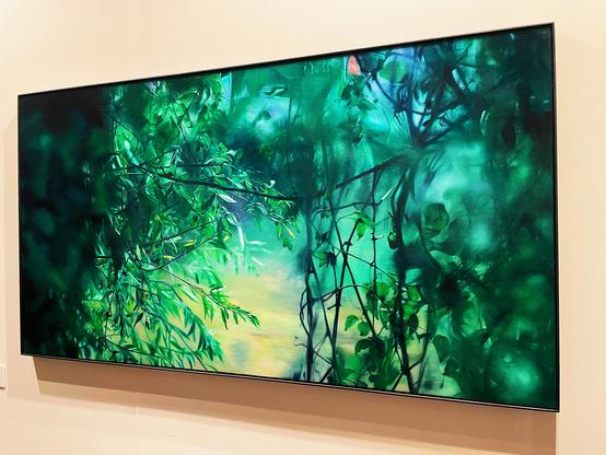 iPhone 12 Pro photo by Jenny Lam of Harriet White, "Haven," oil on linen, GBS Fine Art, at Expo Chicago 2025 in Navy Pier's Festival Hall