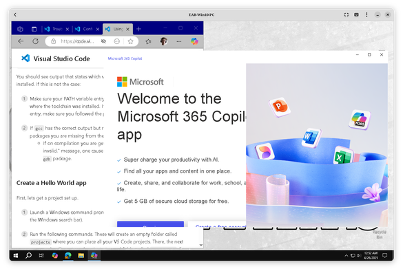 Screenshot with some stuff I had open missing... and yet another iteration or something of MS Copilot
