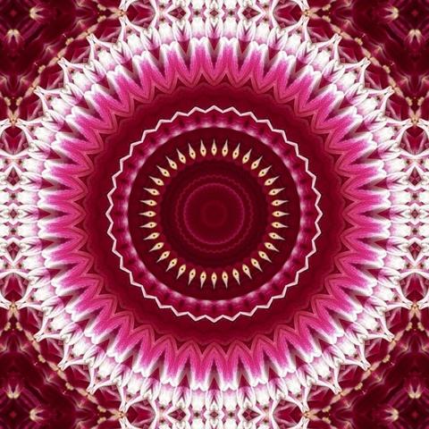 abstract mandala pattern in pinks and white