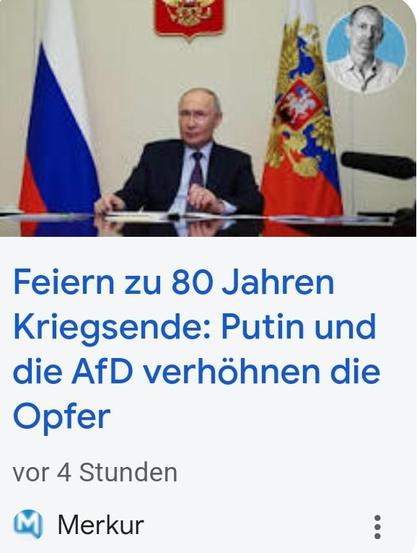 Feiern zu 80 Jahren Kriegsende: Putin und die AfD verhöhnen die Opfer 

Quelle: Münchner Merkur