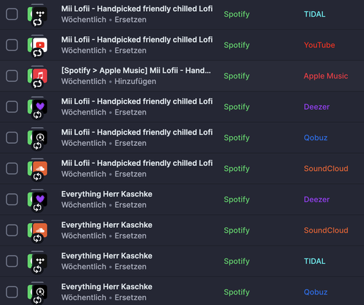 you see the website soundiiz which is a service in updating playlists.
