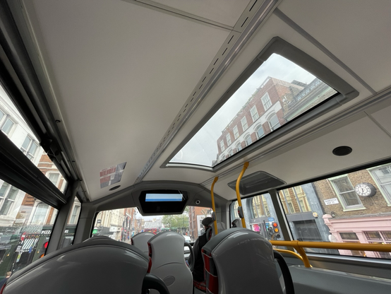 Interior of a new London double decker
