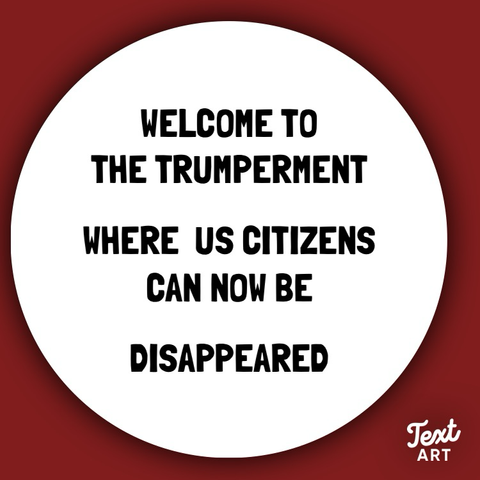 WELCOME TO THE TRUMPerment  Where  US Citizens  Can now be  Disappeared