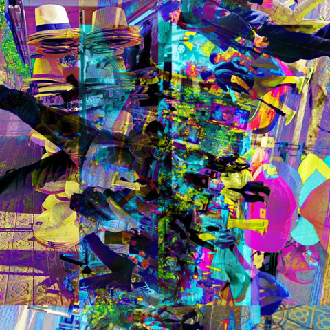 Barcelona digital edited multiple exposure street photography, made with the GNU Image Manipulation Program.