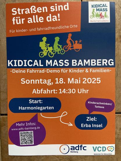 Kidical Mass Bamberg „Straßen sind für alle da“ am 18.05.

Start: Harmoniegarten, Ziel: Erba Insel
