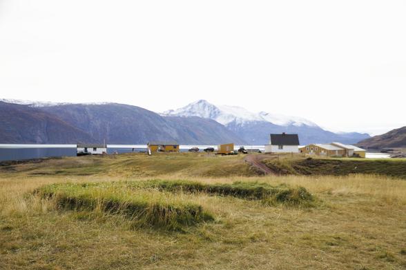 Remains of a viking hut in Southern Greenland