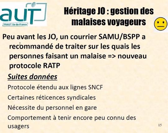 Gestion des malaises voyageurs - nécessite du personnel en gare