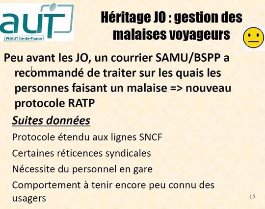 Gestion des malaises voyageurs - nécessite du personnel en gare