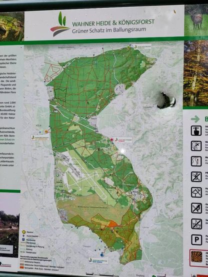 Wanderkarte für die Wahner Heide und den Königsforst.