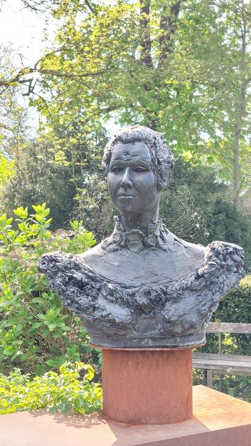 Bust  of Agneta Matthes with a delicate patterned veil  (spider web)