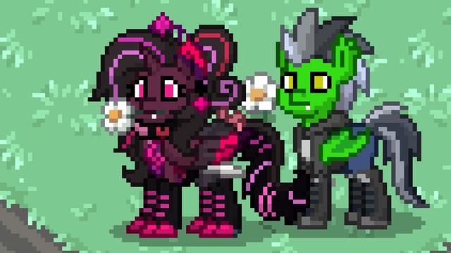 Same attire with the same Goth pone, looking sad, myself appearing concerned for her