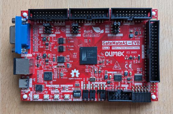 The GateMateA1-EVB from Olimex, top view